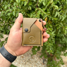 Load image into Gallery viewer, The Moab Minimalist Wallet Olive/Tan v1 NON Velcro